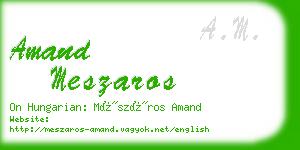 amand meszaros business card